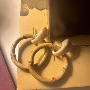 Two’s Company Faux Bamboo Hoop Earrings